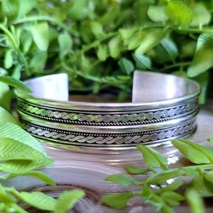 Sterling Silver Wide Cuff Bracelet